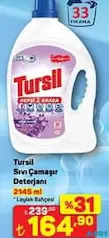 TURSİL SIVI ÇAMAŞIR DETERJANI 2145 ML fiyat ve kampanya bilgisi
